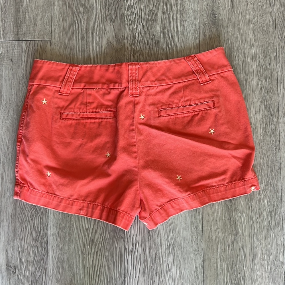 J CREW Coral Shorts Cotton classic twill chino weathered with embroidered stars - Picture 4 of 10